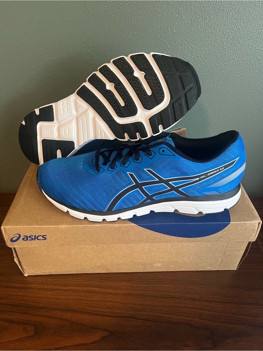 ASICS GEL-Zaraca 5 B Men’s Size 10 Blue Black Running Shoes NWT